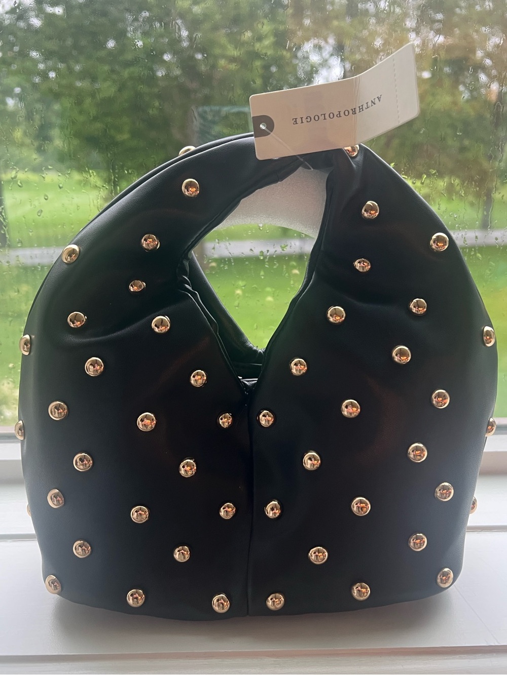Anthropologie/Dolce Vita Black Studded Mini Hobo Bag
